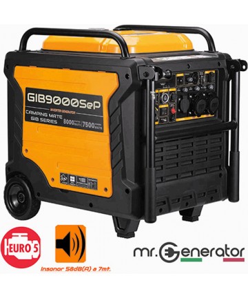 Gruppo elettrogeno generatore di corrente 10kVA Inverter SUPER SILENZIATO avviamento elettrico mod. GIB9000SeP