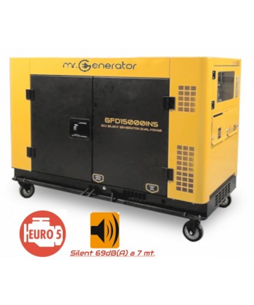 Gruppo elettrogeno generatore di corrente 15kVA FULL POWER Diesel id EURO 5 Silenziato mod. GFD15000ES