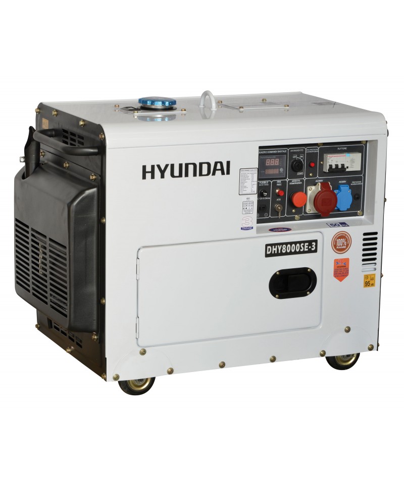 grad I detaljer kommentar Generator set 8kVA Diesel Silent threephase electric starter HYUNDAI mod.  DHY8000SE3 code 65234