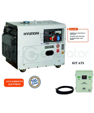 Gruppo elettrogeno generatore di corrente 8kVA-trifase 400/230V.c.a. Diesel Automatico Silenziato HYUNDAI mod. DHY8000SE3